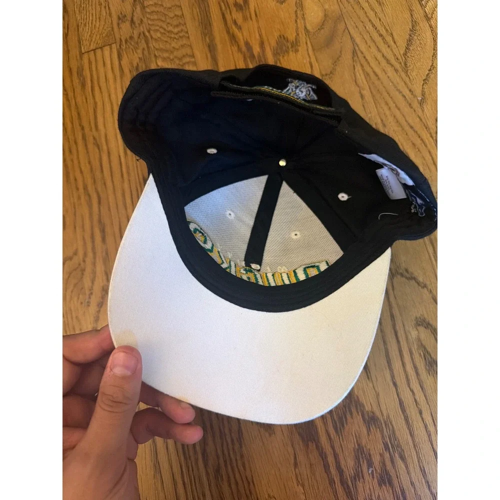 Vintage Mighty Ducks NHL Hat Drew Pearson Black Adjustable Strapback Cap Mens